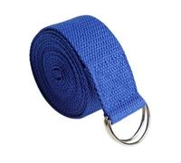 sangle de yoga Sangle de yoga en coton 1,8 m x 3, cm, sangle sport réglable forme D, extensible for pour pratique du yoga(Deep Blue)