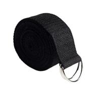 sangle de yoga Sangle de yoga en coton 1,8 m x 3, cm, sangle sport réglable forme D, extensible for pour pratique du yoga(Black)