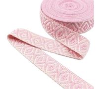 Sangle décorative en polyester et coton, 2, 5 ou 10 mètres, 25 mm, pour couture, sacs à bandoulière, tresses ethniques, bricolage, vêtements, meubles, accessoires(Pink,10Meters)