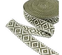 Sangle décorative en polyester et coton jacquard, 2, 5 ou 10 mètres, 25 mm, pour couture, sacs à bandoulière, accessoires de bricolage, vêtements et meubles(Olive Green,2Meters)