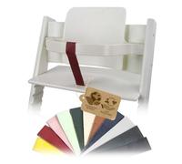 Sangle d'entrejambe en cuir compatible avec Stokke Tripp Trapp (rouge) | Pour chaise haute, cuir véritable doux, sans substances nocives, lavable et durable