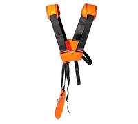 Sangle d'épaule pour débroussailleuse - Double épaule avec ceinture en nylon réglable pour débroussailleuse ou jardinage - Compatible avec les débroussailleuses STIHL FS, KM Series - Orange