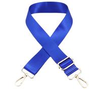 Sangle d'épaule réglable en toile de rechange de 3,5 cm de large, sac à bandoulière de couleur unie, sac à bandoulière réglable, toile large, bleu, Bright silver buckle