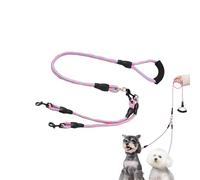 Sangle Double pour Chien Poignée ergonomique rotative 360° anti-torsion | Laisse simple et double pour chien Toutes Tailles Balade Course Camping Plage Jardin Traversée Rivière