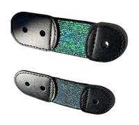 Sangle élastique en dentelle pour patins artistiques, 2 bandes en cuir et latex pour maintenir les lacets serrés pendant les sauts et les tours, blanc (couleur noire)