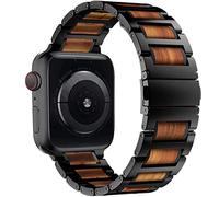 Sangle en bois pour bande 44 mm 40 mm 42 mm 38 mm Bracelet en acier inoxydable Corre Correa pour la série I-watch 5/4/3 / SE / 6/7 45 mm 41 mm