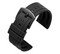 Sangle en caoutchouc Band de montre 20 mm 22 mm 24 mm Sport Bracelet en caoutchouc étanche Bande de courroie pour Huawei GT 2 For Honor Watch Magic Watch Strap (Couleur: Black Silver Buckle, taille: