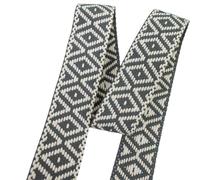 Sangle en coton de 3,8 cm en polyester jacquard 9 m pour poignées de sac de rechange pour animal domestique, laisse d'appareil photo, bandoulière (gris)