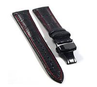 Sangle en cuir de la bande de surveillance STRAPE STRAPE BATTERFLY BOUCLE ACCESSOIRES CEINTRALLE 18 mm 20 mm 22 mm 24 mm STRAP (COULEUR: Black Red-B, taille: 12 mm) decoration