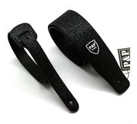 Sangle en cuir synthétique gaufré conçue pour les guitares acoustiques, électriques et basses, longueur réglable pour un ajustement personnalisé (noir 2)