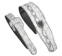 Sangle en cuir synthétique gaufré conçue pour les guitares acoustiques, électriques et basses, longueur réglable pour un ajustement personnalisé (argenté)