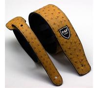 Sangle en cuir synthétique gaufré conçue pour les guitares acoustiques, électriques et basses, longueur réglable pour un ajustement personnalisé (jaune)