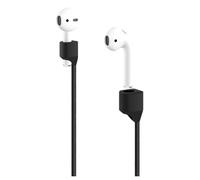 Sangle en gel de silicone doux avec clips aimantés pour AirPods/ AirPods Pro, Noir satin
