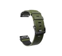 Sangle en nylon à dégagement rapide de 22 à 26mm, adaptée à for Garmin Fenix 5X/5XPlus/6X/6XPro/7X/3HR Instinct(Green black,26mm)