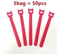 Sangle En Nylon Avec Crochet De Type T Réglable,Évaluateurs De Câble Détachable,Gestion Des Fils,Boucle De Souris,Support De Maintien Des Écouteurs,50 Pièces - Type Red-5 Bag