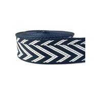 Sangle en Nylon Jacquard de 5 mètres 38mm, bandoulière de sac à dos, sangle de broderie décorative, accessoires de couture,Rd197-Bleu Marine Blanc,38mm