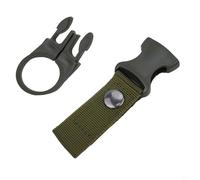 Sangle en nylon pour bouteille d'eau avec boucle à mousqueton pour camping, randonnée, cyclisme, sac à dos, porte-boisson portable, noir, vert, kaki et rouge (vert)