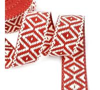 Sangle en polyester et coton de 5 m et 38 mm de diamètre, ruban pour sac à dos, sac, vêtement, tresse, ruban en nylon, accessoires de couture DIY,RD825-Rouge,5 mètres