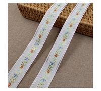 Sangle en Rouleau Ruban Jacquard brodé en Dentelle, 5Yards, 25-35MM, Jolie Petite Fleur Brillante, Sangle for Bricolage, Ornements de Cheveux, Accessoires de Collier for Animaux de Compagnie(02 25MM)