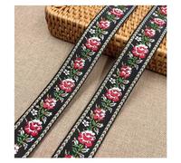 Sangle en Rouleau Ruban Jacquard brodé en Dentelle, 5Yards, 25-35MM, Jolie Petite Fleur Brillante, Sangle for Bricolage, Ornements de Cheveux, Accessoires de Collier for Animaux de Compagnie(14 35MM)