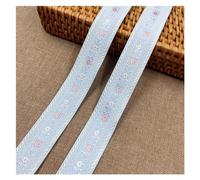 Sangle en Rouleau Ruban Jacquard brodé en Dentelle, 5Yards, 25-35MM, Jolie Petite Fleur Brillante, Sangle for Bricolage, Ornements de Cheveux, Accessoires de Collier for Animaux de Compagnie(03 25MM)