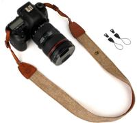 Sangle en toile tissée pour appareil photo - Avec boucles à dégagement rapide - Style vintage - Pour homme et femme - Marron