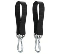 Sangle Hamac 2 Pcs Sangle Balancoire Arbre Fixation pour Hamac avec 2 Mousquetons et 4 Anneaux en D pour Hamacs, Balançoire, Fauteuil Suspendu,33,5 x 2,5 cm