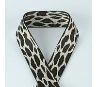 Sangle jacquard 38 mm à motif léopard, résistante à l'usure, pour vêtements, sacs à dos, ceintures et rubans - Blanc_c-10 yards