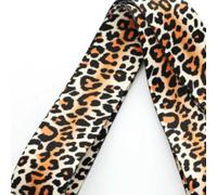 Sangle jacquard 38 mm à motif léopard, résistante à l'usure, pour vêtements, sacs à dos, ceintures et sacs - Orange et blanc - 50 yards