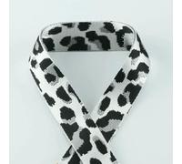 Sangle jacquard 38 mm à motif léopard, résistante à l'usure, pour vêtements, sacs à dos et ceintures - Blanc_b-10 yards