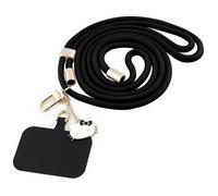 Sangle / lanière universelle pour téléphone (noir) Patch Hello Kitty et breloque tête de chat