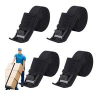 Sangle Overboard Kart 4pcs Straps Longueur 3 m Largueur 25 mm Sangle d'Arrimage Overboard Kart Charge Maximale 250 kg pour Fixation Moto/Voiture/Porte Vélo/Bagage/Déménagement Puissance de Traction