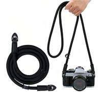 Sangle pour appareil photo en corde noir,Courroie de cou pour appareil photo,105 cm Bandoulière en corde en nylon Pour lunettes de miroir/petits appareils photo