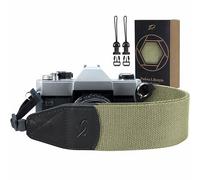 Sangle pour appareil photo vert clair avec boucles à dégagement rapide - Sangle tissée en pur coton de 5,1 cm de large, sangles vintage réglables pour tous les appareils photo