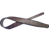 Sangle pour Guitare Mexicain Tête de Mort, Brun Foncé