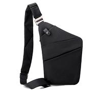 Sangle réglable sac poitrine multifonctionnel portable anti-vol pour hommes, fitness extérieur (épaule gauche noire)