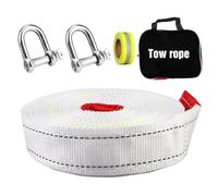 Sangle Remorquage,7 m 10 Ton Corde De Remorquage Voiture,Cordes De Remorquage avec Sac Rangement,2 Crochets,Corde De Remorquage d'urgence De Voiture pour Hors Route Urgence
