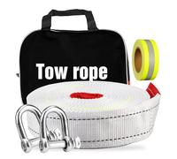 Sangle Remorquage,9 m 10 Ton Corde De Remorquage Voiture,Corde De Remorquage d'urgence De Voiture avec Sac Rangement,2 Crochets,Cordes De Remorquage pour Hors Route Urgence