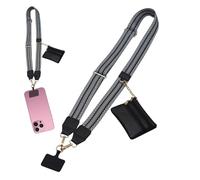 Sangle Téléphone avec Portefeuille 70 cm, Lanière Antivol pour Portable, Brassard pour Courses Voyage École Femmes Enseignantes Événements Extérieur Travail