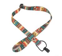 Sangle Ukulélé Motif Tropical 2.5cm Légère | Texture antidérapante, maintien sécurisé, convient soprano concert, pas de glissement, confort