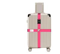 Sangle Valise Sangles de Bagage croisées en Nylon | Avec nom carte d'identité emballage bagages ceinture mot de passe verrouillage Anti-perte(Pink-Password Lock)