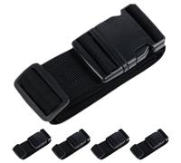 Sangles à Bagages Réglables avec Boucle, Noir, Lot de 5