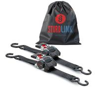 Sangles a Cliquet Retractable 3m 50mm Crochets Esse LC 750daN, 1500daN en U | Arrimage à Enrouleur Automatique de Sangle | Lot x2