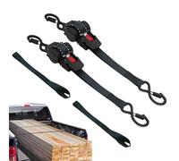 Sangles À Cliquet Rétractables - Attache Automatique, Système De Tension Renforcé À Crochet En S | Ceinture De Sécurité Professionnelle Pour Camion, Voiture, Moto, Bateau, Conteneur De Bagages, Transp