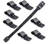 Sangles Anti-Basculement pour Télévision et Meubles Bébé Earth - Lot de 8 Attaches Solides avec Fixation pour TV, Placard et Plus - Sécurité des Enfants et Bébés - Bloque-porte Offert - Noir