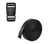 Sangles Buckles and Straps Set, 6Yards Nylon Webbing, 6pack Side Release Buckle, 12pcs Tri-Glide Sliders for DIY Luggage Strap, Backpack(20mm)