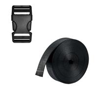 Sangles Buckles and Straps Set, 6Yards Nylon Webbing, 6pack Side Release Buckle, 12pcs Tri-Glide Sliders for DIY Luggage Strap, Backpack(25mm)