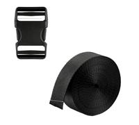 Sangles Buckles and Straps Set, 6Yards Nylon Webbing, 6pack Side Release Buckle, 12pcs Tri-Glide Sliders for DIY Luggage Strap, Backpack(32mm)