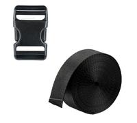 Sangles Buckles and Straps Set, 6Yards Nylon Webbing, 6pack Side Release Buckle, 12pcs Tri-Glide Sliders for DIY Luggage Strap, Backpack(38mm)