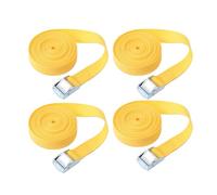 Sangles d'arrimage à cliquet, 4 sangles d'arrimage ajustables de 1 m x 25 mm avec boucle en alliage pour bagages de camionnettes et camions - Jaune